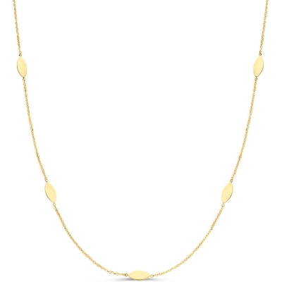 CT107942 14k gouden collier met ovaaltjes 45 cm