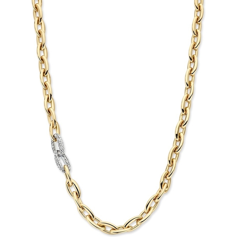 Excellent Jewelry CT417778 14k gouden met witgoud schakelketting met 0,50 ct diamant