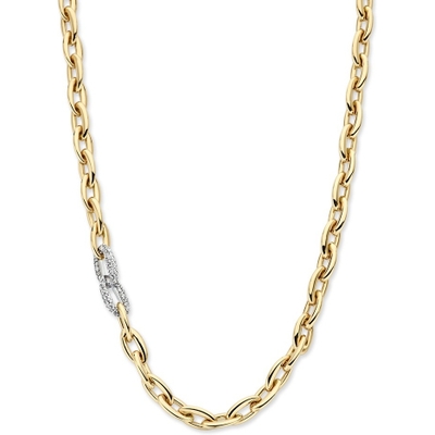 CT417778 14k gouden met witgoud schakelketting met 050 ct diamant
