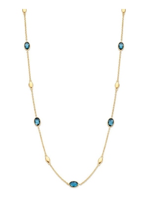 CW136447 14 karaat gouden topaas collier 45 cm