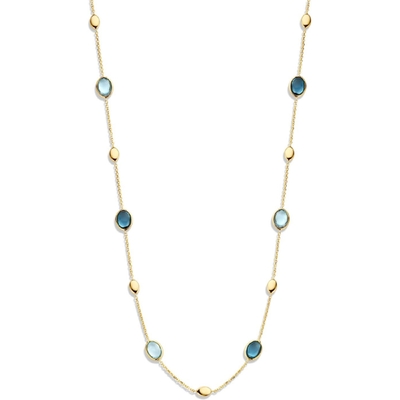 CW136736 14k gouden collier met topaas 45 cm