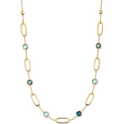 CW136961 14k gouden collier met topaas 45 cm