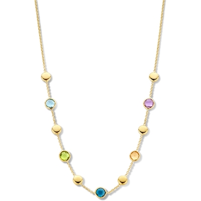 CW137405 14k gouden ketting met edelstenen