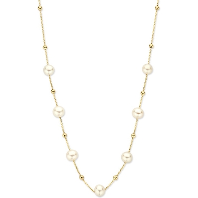 CW137838 14k gouden collier met parels 45 cm