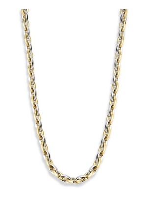 CW406745 14 karaat bicolor gouden schakelketting 45 cm