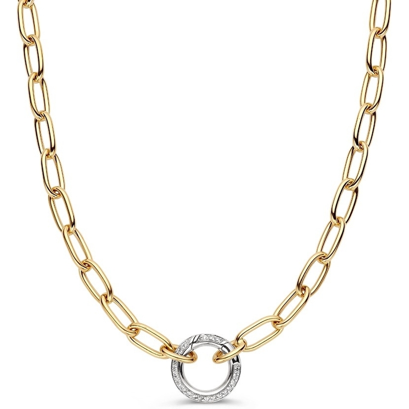 Excellent Jewelry CW417929 14k bicolor gouden schakelketting 0,42 ct diamant