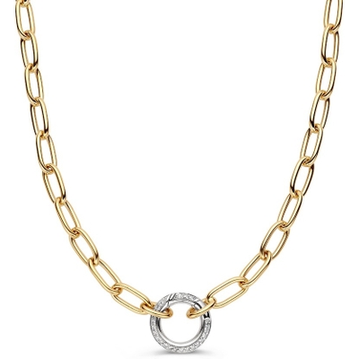 CW417929 14k bicolor gouden schakelketting 042 ct diamant