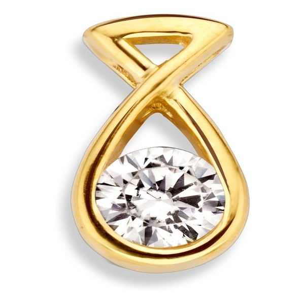 Excellent Jewelry HB126231 14 karaat gouden hanger met zirkonia 15 mm