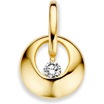 HB126757 14k gouden hanger met zirkonia 15 mm