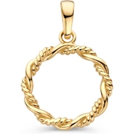 HE107871 14k gouden hanger gevlochten 21 mm