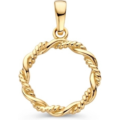HE107871 14k gouden hanger gevlochten 21 mm