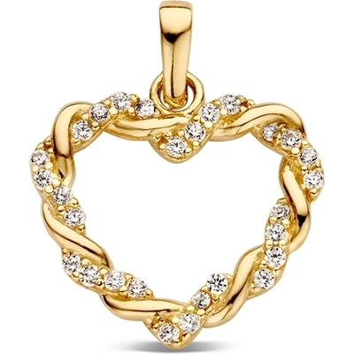 HE127454 14k gouden hanger hart met zirkonia