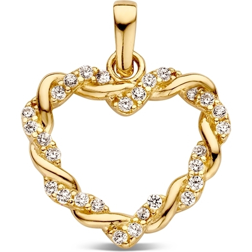 Excellent Jewelry HE127454 14k gouden hanger hart met zirkonia