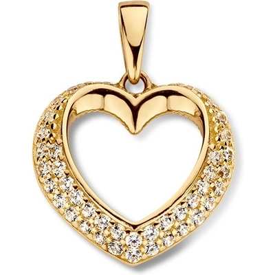 HE127713 14k gouden hanger hartje met zirkonia