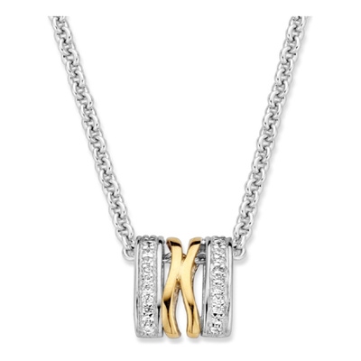 HF625952 Zilveren ketting met zirkonia hanger