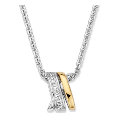 HF625953 Zilveren ketting met zirkonia hanger