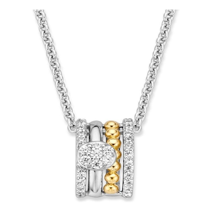 Excellent Jewelry HF626044 Zilveren ketting met zirkonia hanger