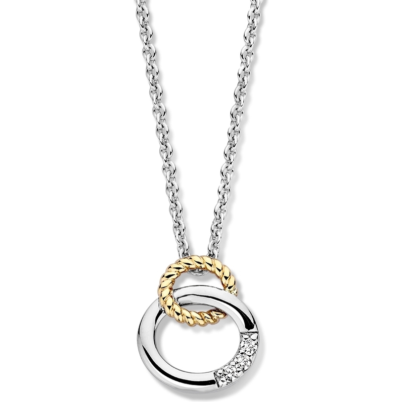 Excellent Jewelry HF627653 Zilver met 14k gouden hanger met zirkonia