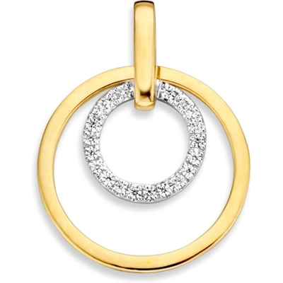 HH426179 14k bicolor gouden hanger met zirkonia