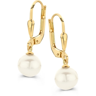 OB137831 14k gouden oorhangers met parel 22 mm