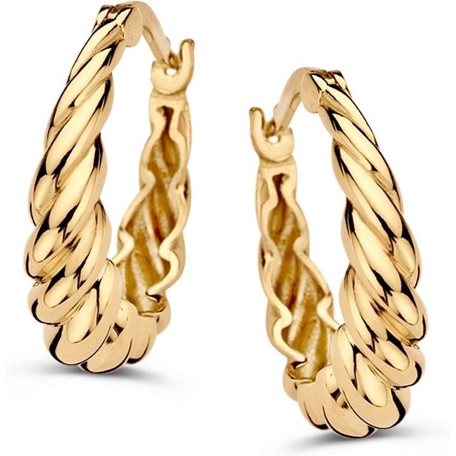 Excellent Jewelry OE107727 14k gouden oorringen gedraaid