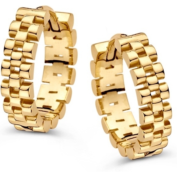 Excellent Jewelry OE107729 14k gouden oorringen rolex schakel