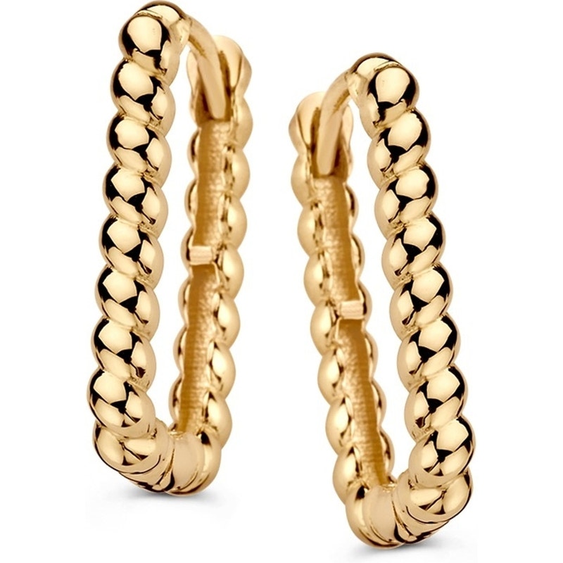 Excellent Jewelry OE107732 14k gouden oorringen paperclip schakel