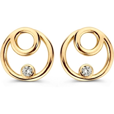 OE127714 14k gouden oorknopjes met zirkonia