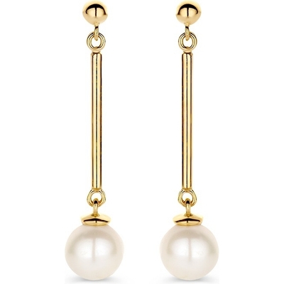 OE137895 14k gouden oorhangers met parel 29 mm