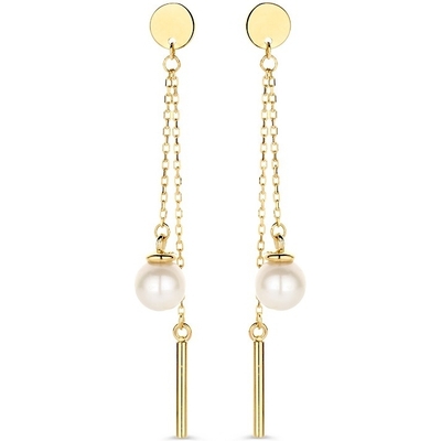 OE137900 14k gouden oorhangers met parel 45 mm