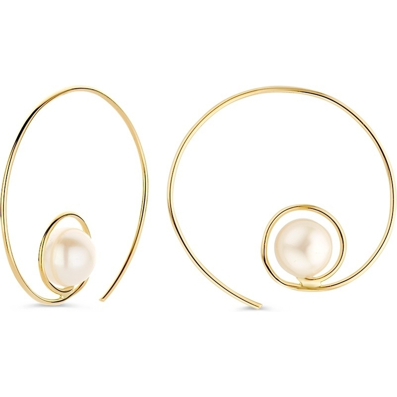 Excellent Jewelry OE137917 14k gouden oorhangers met parel 30 mm