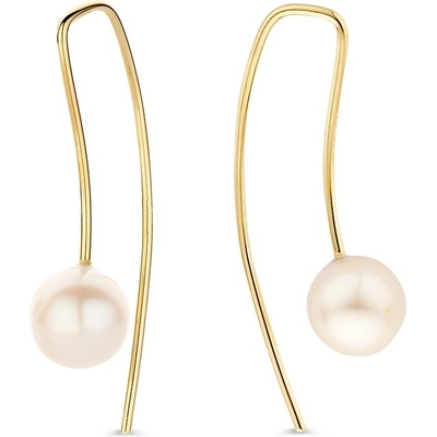 OE137918 14k gouden oorhangers met parel 30 mm