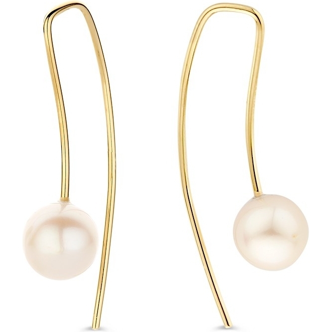 Excellent Jewelry OE137918 14k gouden oorhangers met parel 30 mm