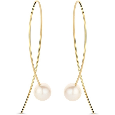 OE137919 14k gouden oorhangers met parel 45 mm