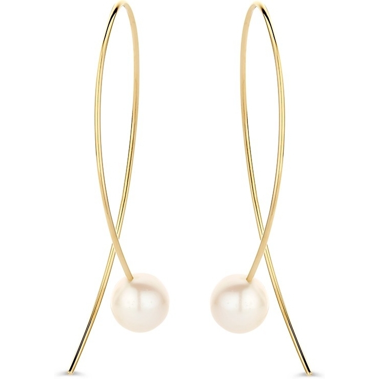 Excellent Jewelry OE137919 14k gouden oorhangers met parel 45 mm