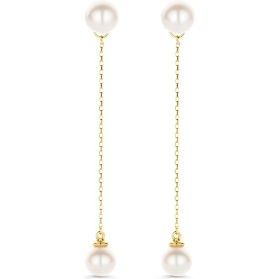 OE137922 14k gouden oorhangers met parel 54 mm