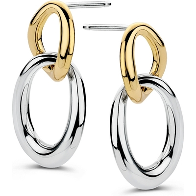 OF607651 Zilver met 14k gouden oorhangers 26 mm
