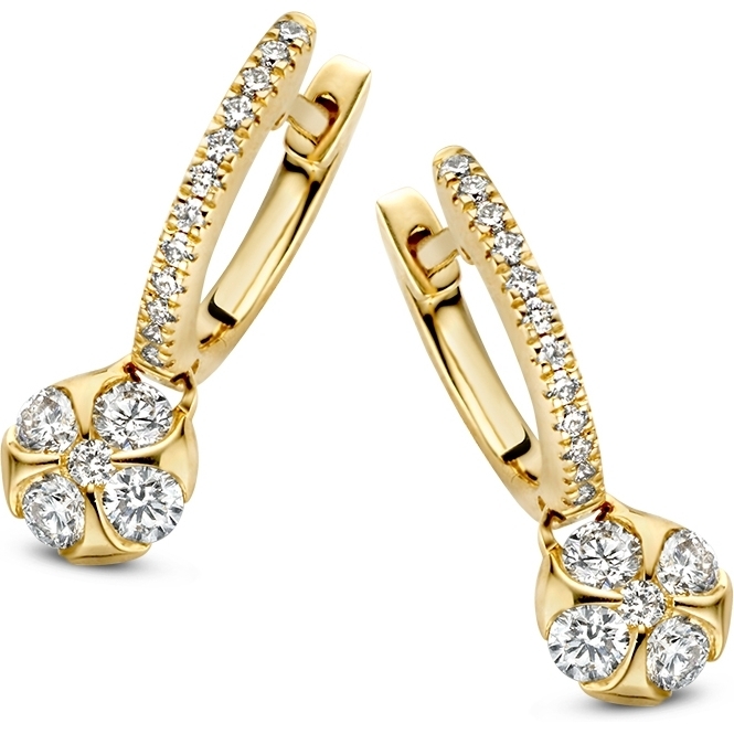 Excellent Jewelry OG117325 14k gouden oorringen met 0,42 ct diamant