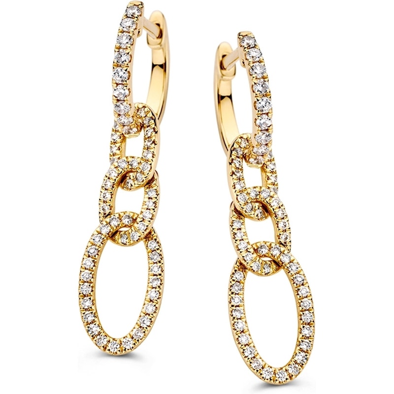 Excellent Jewelry OG117671 14k gouden oorrhangers met 0,50 ct diamant