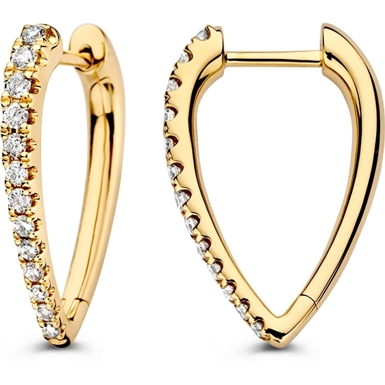 Excellent Jewelry OG117674 14k gouden oorringen met 0,26 ct diamant