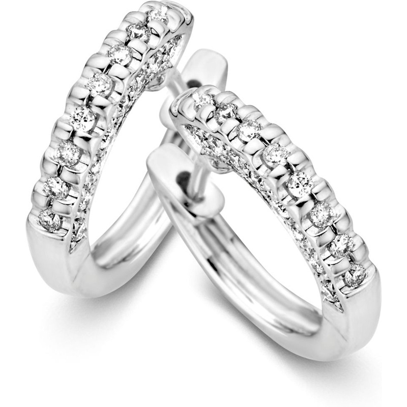 Excellent Jewelry OG215439 14k witgouden oorringen met 0,30 ct diamant