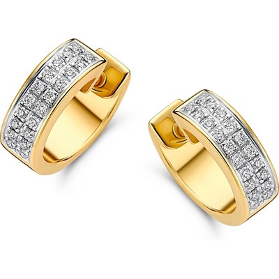 OG414888 14k bicolor gouden oorringen met 031 ct diamant