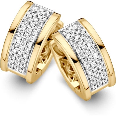 OG415393 14k bicolor gouden oorringen met 045 ct diamant