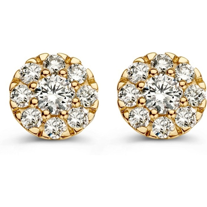 Excellent Jewelry OK117683 14k gouden oorknopjes met 0,80 ct diamant
