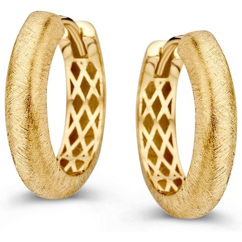 Excellent Jewelry OM107768 14k gouden oorringen gematteerd 13 mm