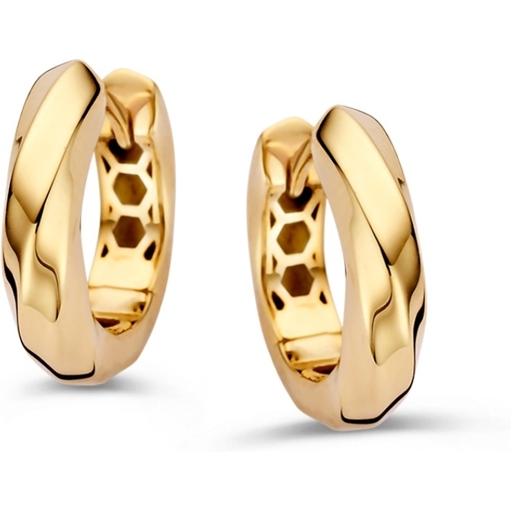 Excellent Jewelry OM108006 14k gouden oorringen gedraaid 16 mm