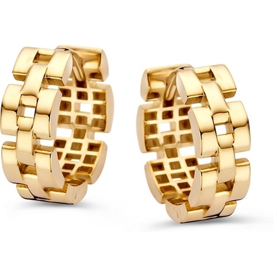 OM108007 14k gouden oorringen met rolex schakel 14 mm