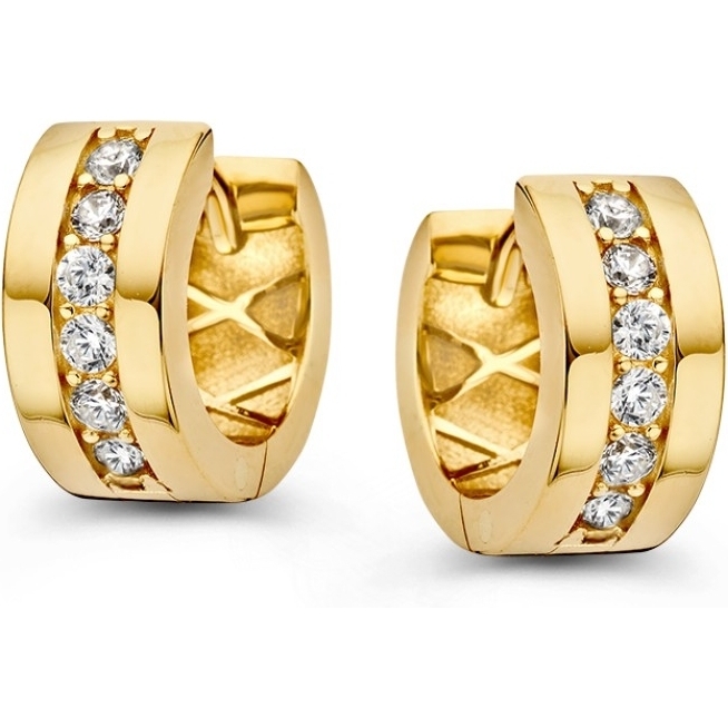Excellent Jewelry OM127759 14k gouden oorringen met zirkonia