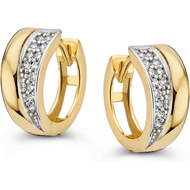 Excellent Jewelry OM127770 14k gouden oorringen met zirkonia