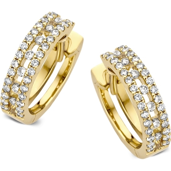Excellent Jewelry OP117398 14k gouden oorringen met 0,28 ct diamant